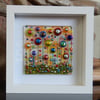 HANDMADE FUSED GLASS 'IN THE GARDEN' PICTURE.