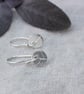 Recycled Silver Circle Earrings With Leaf Pattern - Image 1