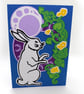 Moonlight Rabbit Paper Cut Art Card - Image 2