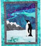 Southern Lights Penguin Pattern Art Quilt Wall Hanging  - Image 2