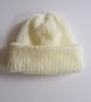 Ivory Wool Beanie Hat 1-2 Years Old