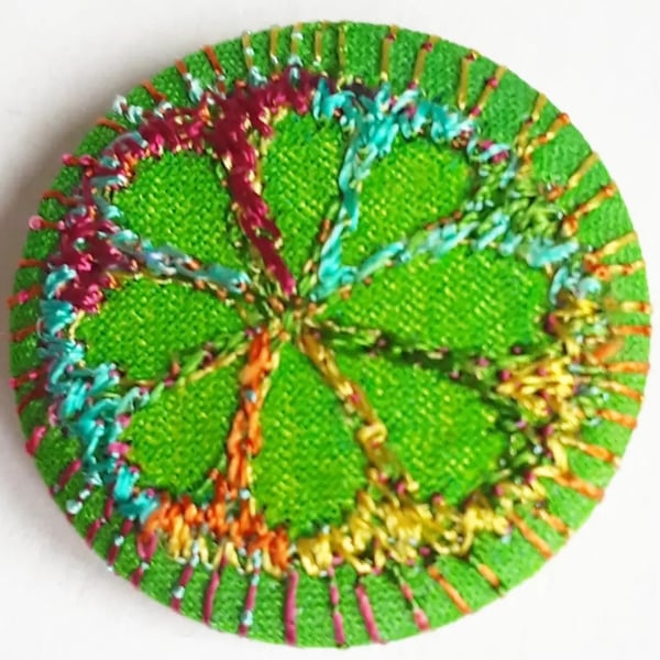 Buttons 1 inch button Hand Dyed Silks and Cottons Free Machine Embroidery Button