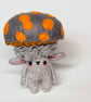 Grey Mushroom Felt Art Doll 