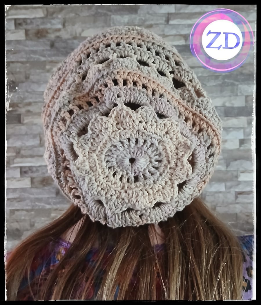 Crocheted Boho Mandala Hat