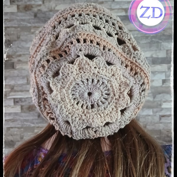 Crocheted Boho Mandala Hat