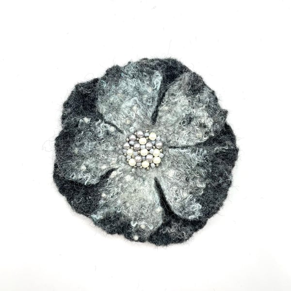 Felt Flower Pin Flower Brooch Handmade Item Wool Jewelry Unusual Jewellery Shawl