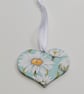Daisies wooden hanging heart decoration, pretty gift for her - Image 6