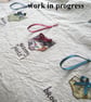 freehand embroidered lavender bag sachet hanging decoration  - Image 6
