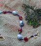 Artisan porcelain bead necklace with glass foil beads  - Image 1