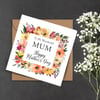 Peach yellow, red colour floral frame MOTHERS DAY card my wonderful Mum Mam Nan