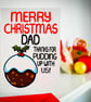 Funny Cute Christmas Card For Dad, Xmas Pudding Card From Kids - Image 4