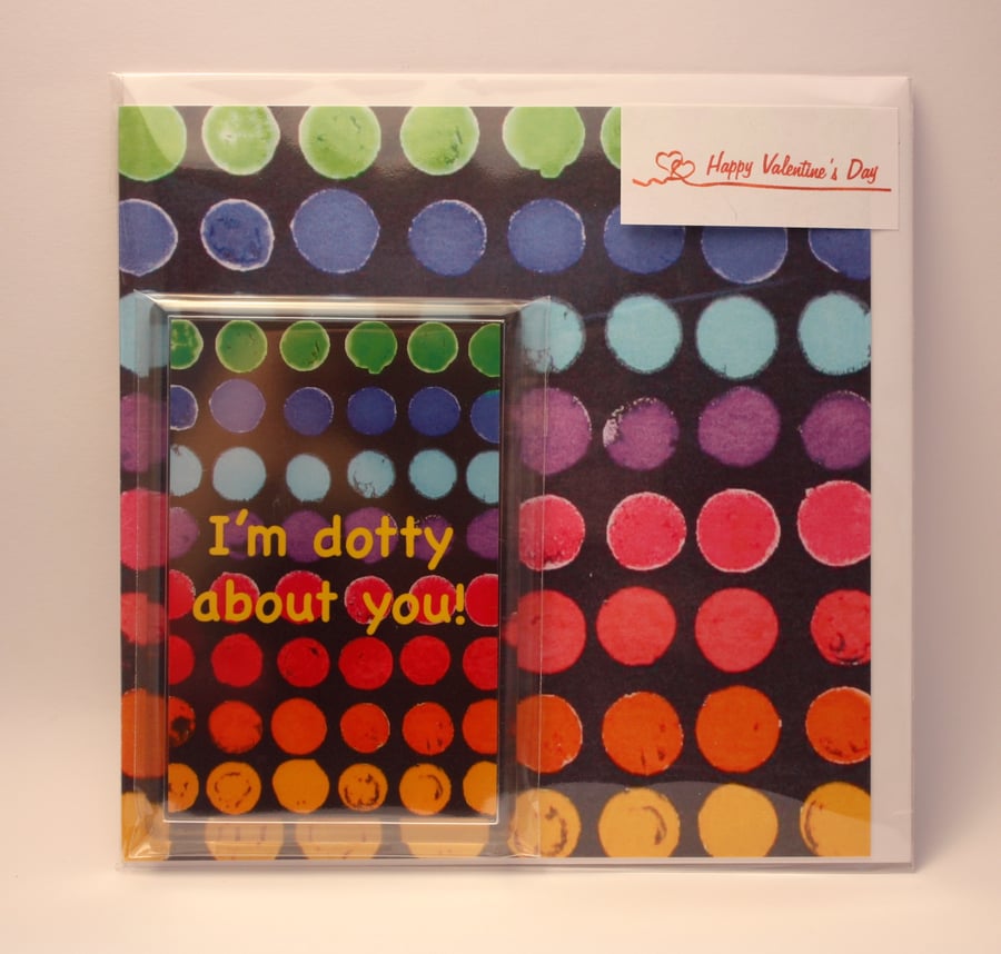 DOTTY VALENTINE'S CARD AND FRIDGE MAGNET GIFT