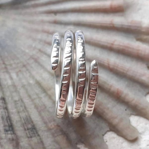 Sterling Silver Three Twist Spiral Rings