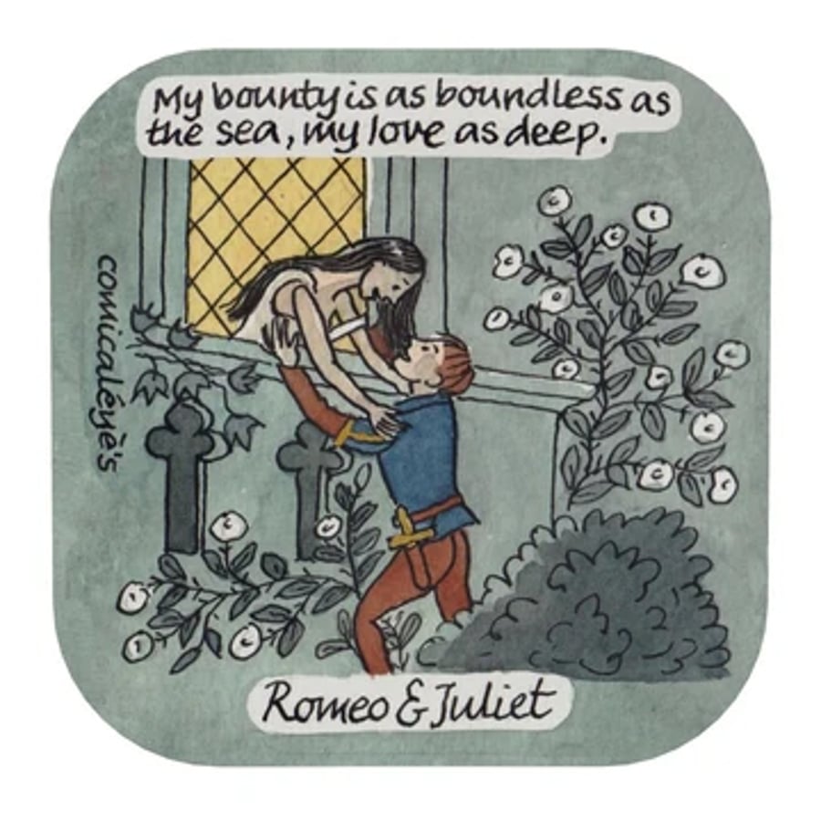 Romeo and Juliet balcony scene coaster