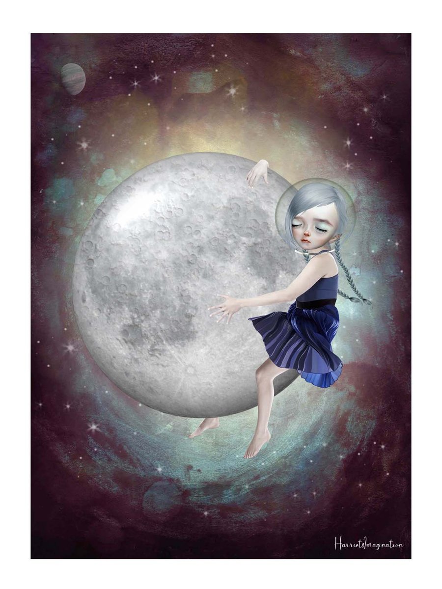 Moon Child Art Print - Cosmic Embrace