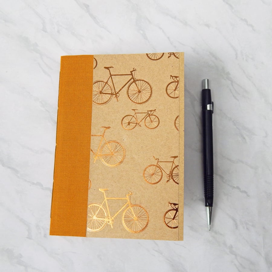 A6 Bicycles Kraft Notebook,Sketchbook. Gifts for Cyclists, for Men, Teacher Gift