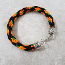 Pumpkin Bracelet, Orange and black Halloween bracelet