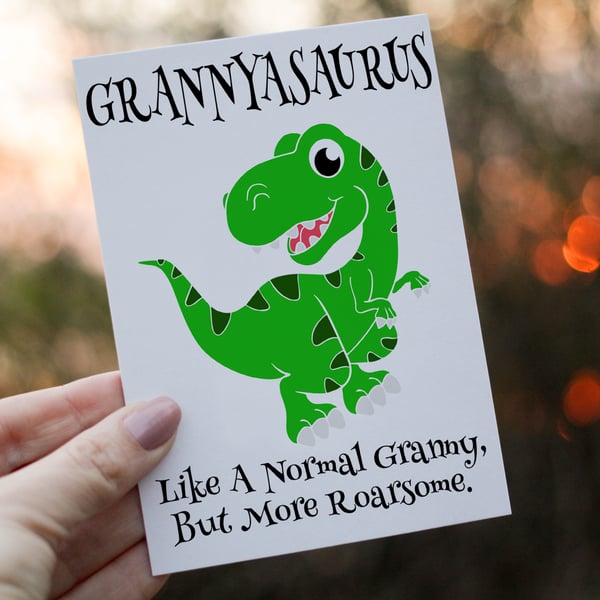 Granny Birthday Card, Dinosaur Birthday Card, Grannyasaurus Birthday Card