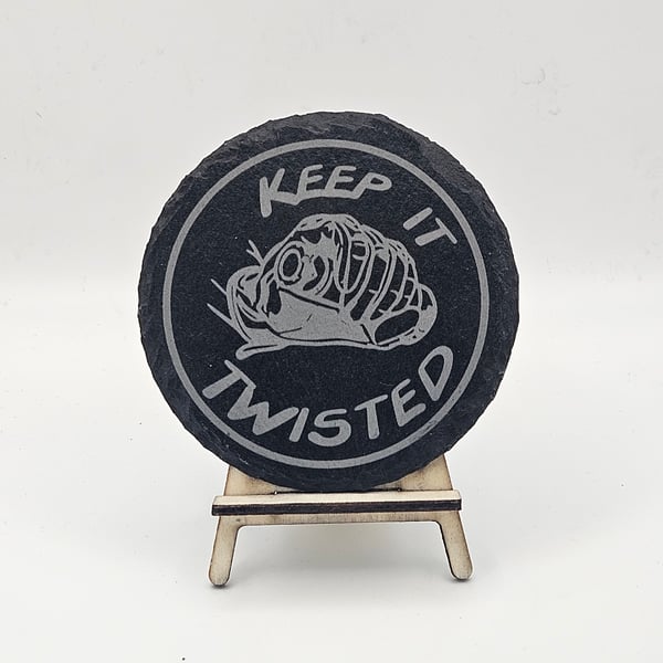 Motorbike engraved slate