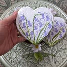 Bluebell hand-painted slate heart coaster