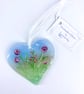 Just because... Meadow Glass Heart (optional personal message)  - Image 1