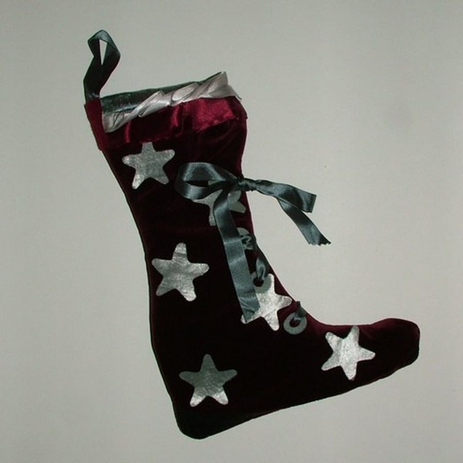 FUNKY BOOT CHRISTMAS STOCKING WITH STARS