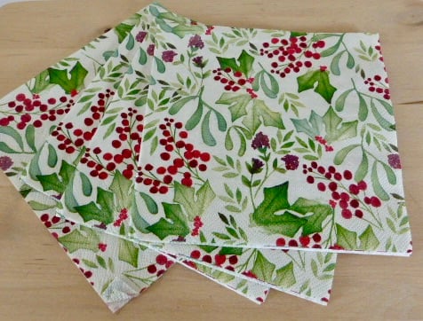 Mistletoe & Leaves Paper Napkins