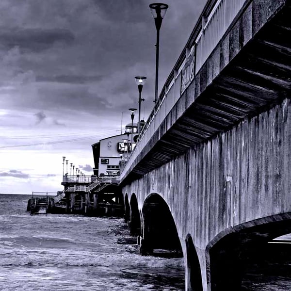 Bournemouth Pier And Beach Dorset England Photograph Print