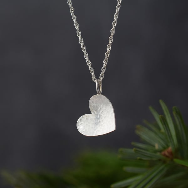 Silver Heart Pendant Necklace 