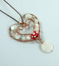 Copper Hanging Decoration with Pearls, Glass and Shell Beads - Image 3
