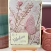 Happy birthday fabulous sister card, pastel green, embossed, floral,  butterfly 