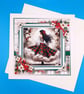 Large Christmas Card, Decoupage, Female - Image 1