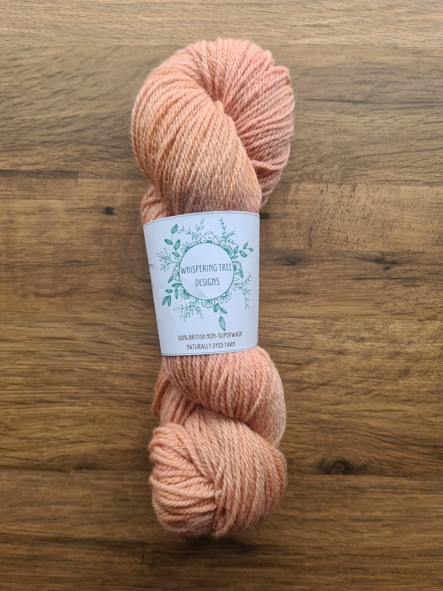 Naturally plant dyed non-superwash British Jacob wool yarn