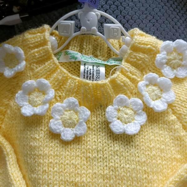 Hand Knitted childrens yellow jumper