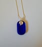 Fused glass blue and pink patterned pendant - Image 3