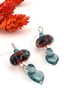 Art Glass Lampwork Earrings: Swarovski Crystal, Sterling Silver