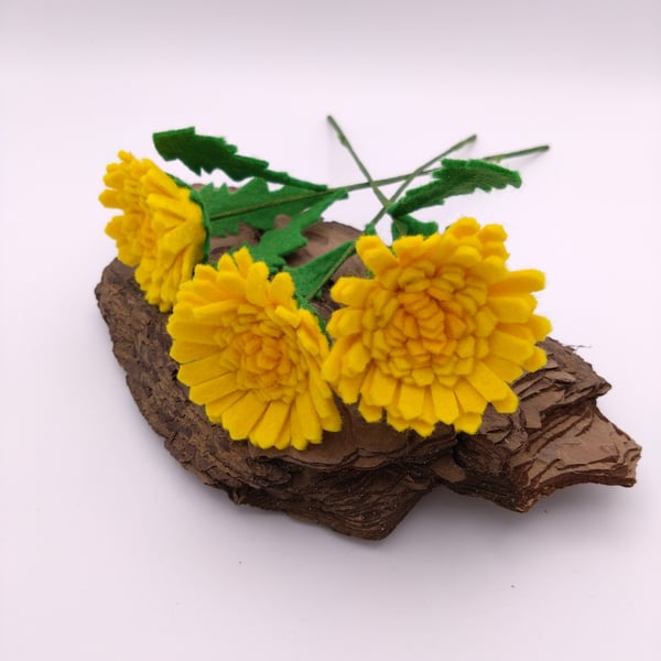 Dandelion Felt Flower Stem