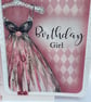 Luxury Birthday girl elegant dress birthday card - Image 2