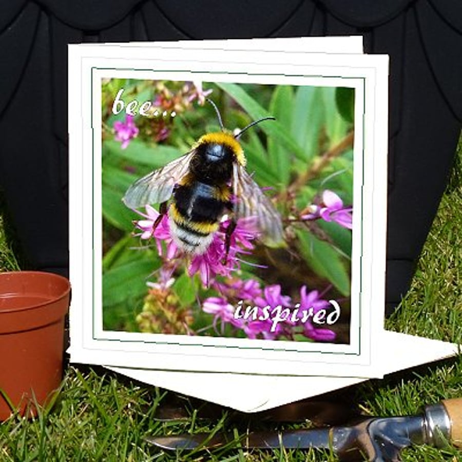 'Bee...inspired' (summer bumble bee) greeting card