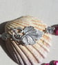 Black Hematite & Purple Pearl Gemstone Statement Cleopatra Fan Beaded Necklace - Image 6