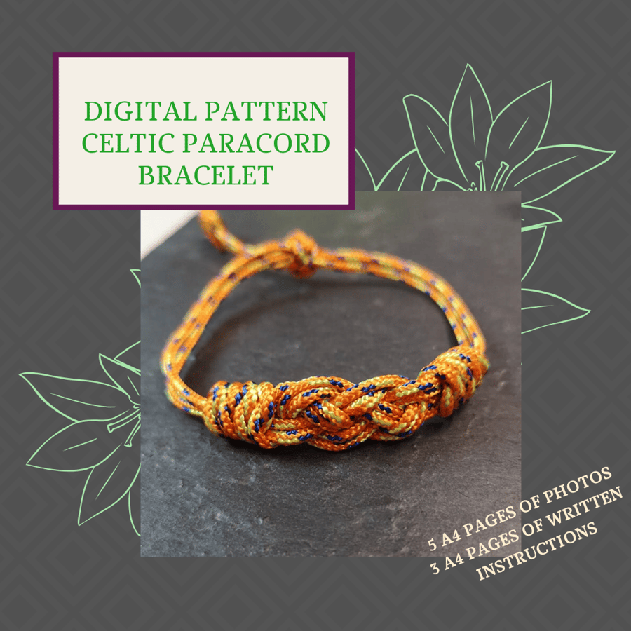 PDF DIGITAL PATTERN - INSTRUCTIONS FOR CELTIC KNOT PARACORD BRACELET