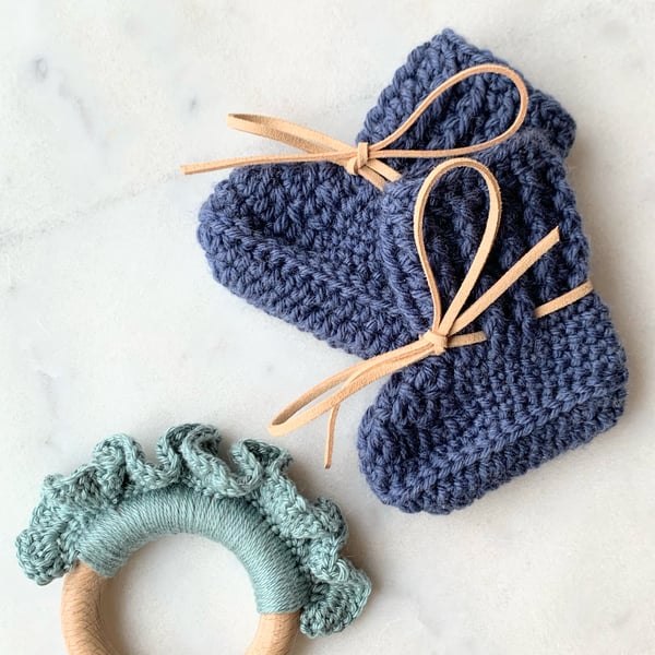 Classic Booties Merino Wool Inkwell Blue