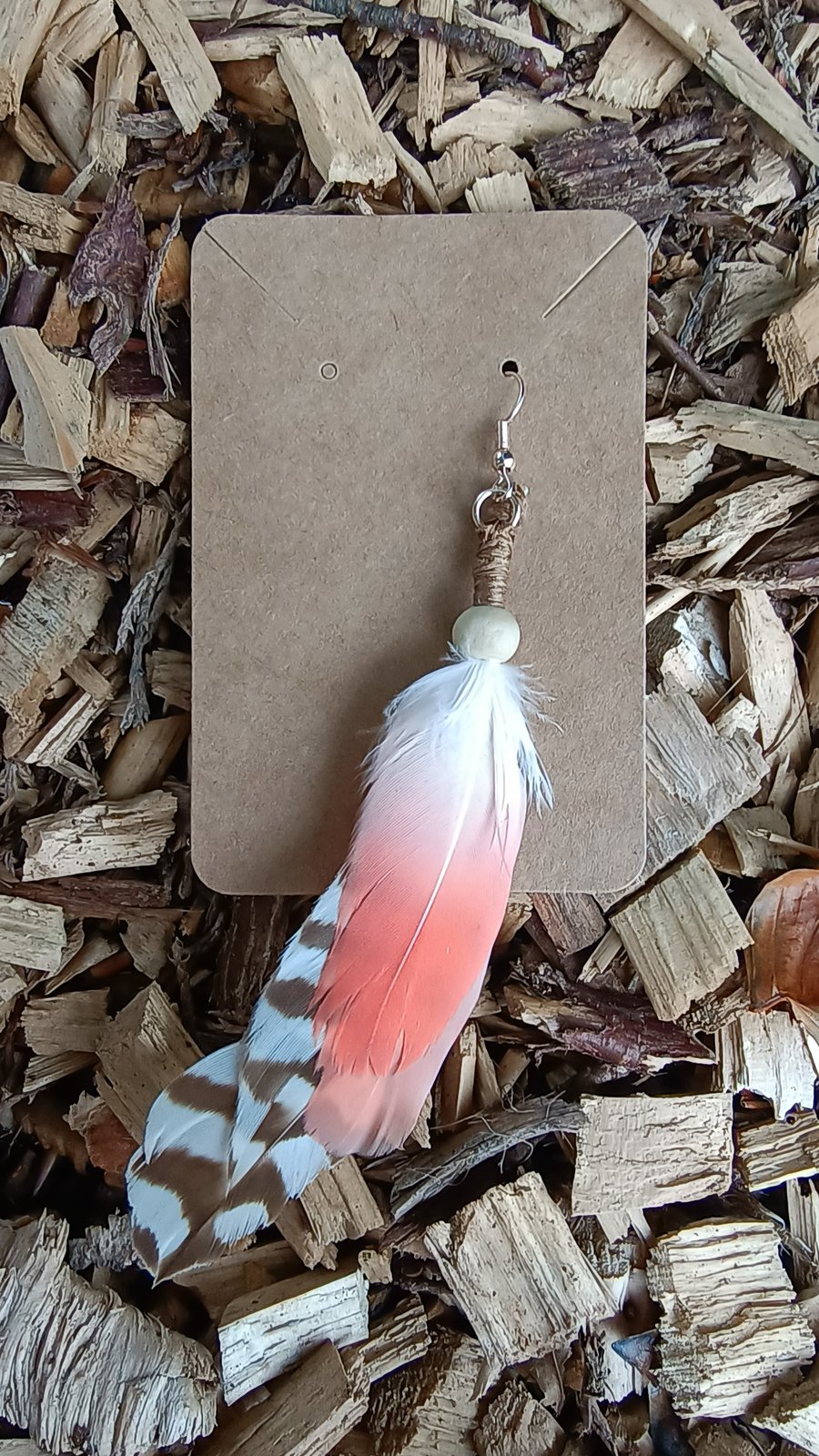Single feather earring  - "Phantasy"