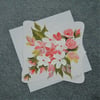all occasion hand painted floral greetings card ( ref F 009 )