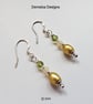 Designer Rice Pearl, Ethopian Wello Opal & Peridot Sterling Silver Earrings - Image 4