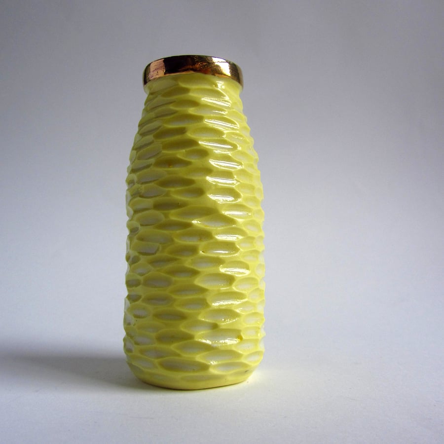 Lemon Gold Top Milk Bottle Vase  - Super Seconds Festival