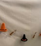 Handmade crochet Witches hat and broomstick bunting  - Image 4