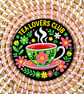 Tea Lovers Club Wooden Coaster – Floral Tea Cup Design – Handmade Kitchen Gift