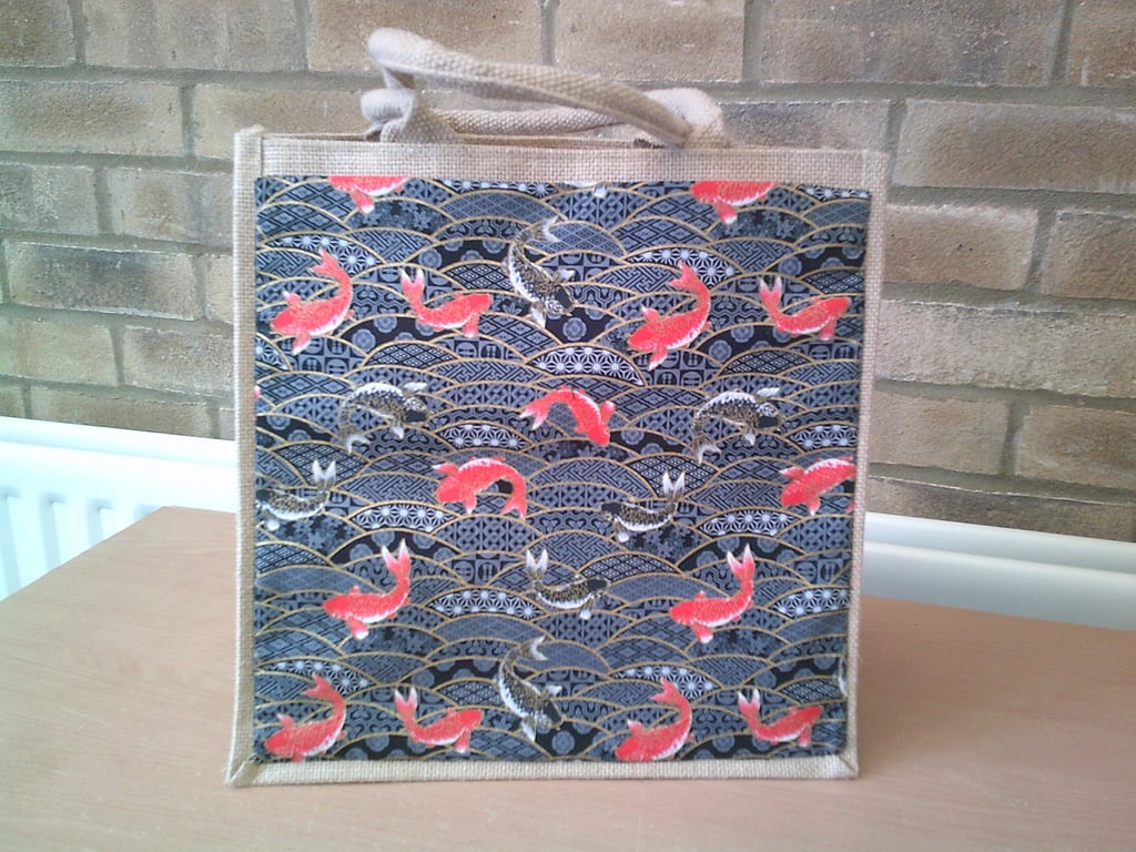 Koi Carp Medium Jute Bag