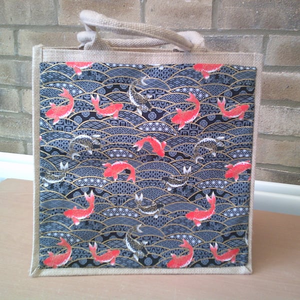 Koi Carp Medium Jute Bag